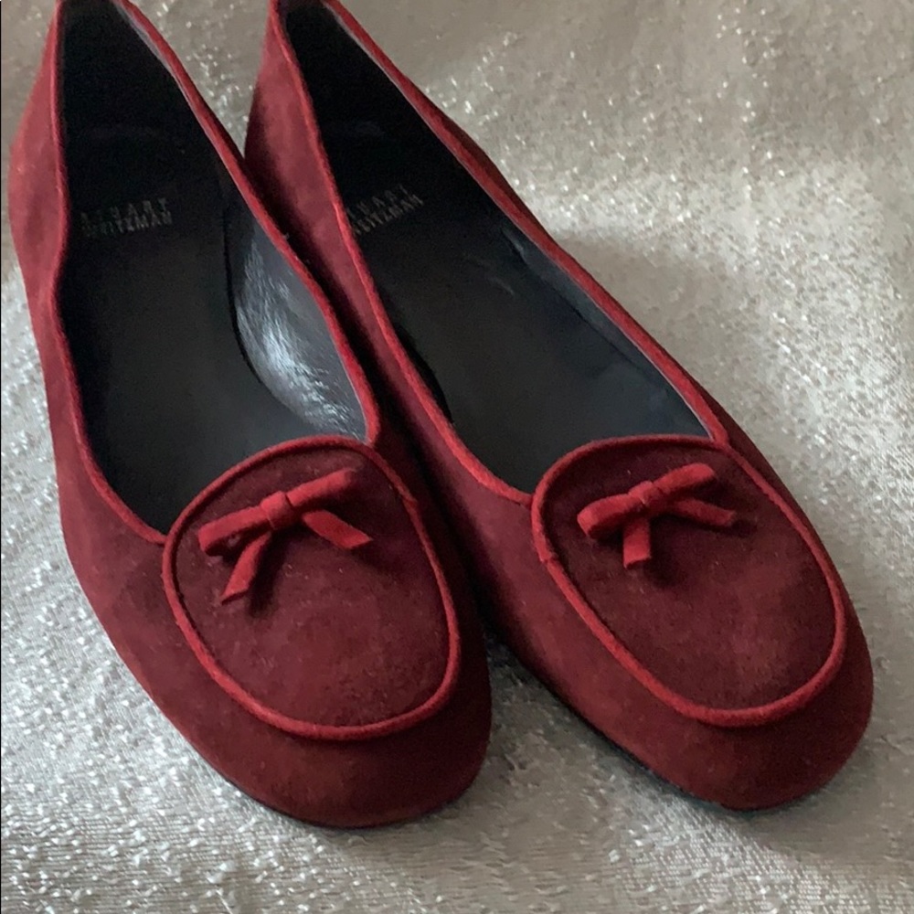 Stuart Weitzman Red Suede Flats